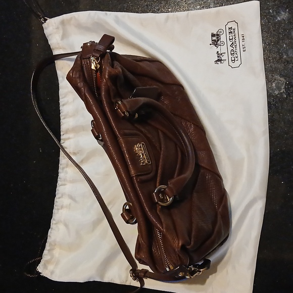Brown Leather Coach Purse - Picture 10 of 11